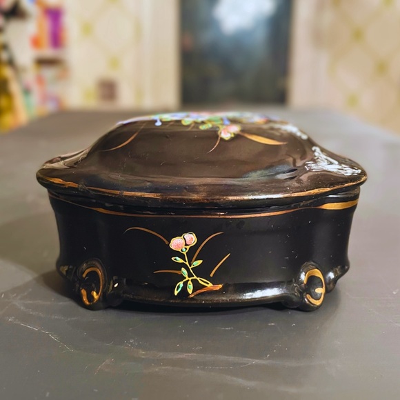 Tashiro Shoten Japanese Blackware Trinket Box - Picture 3 of 9
